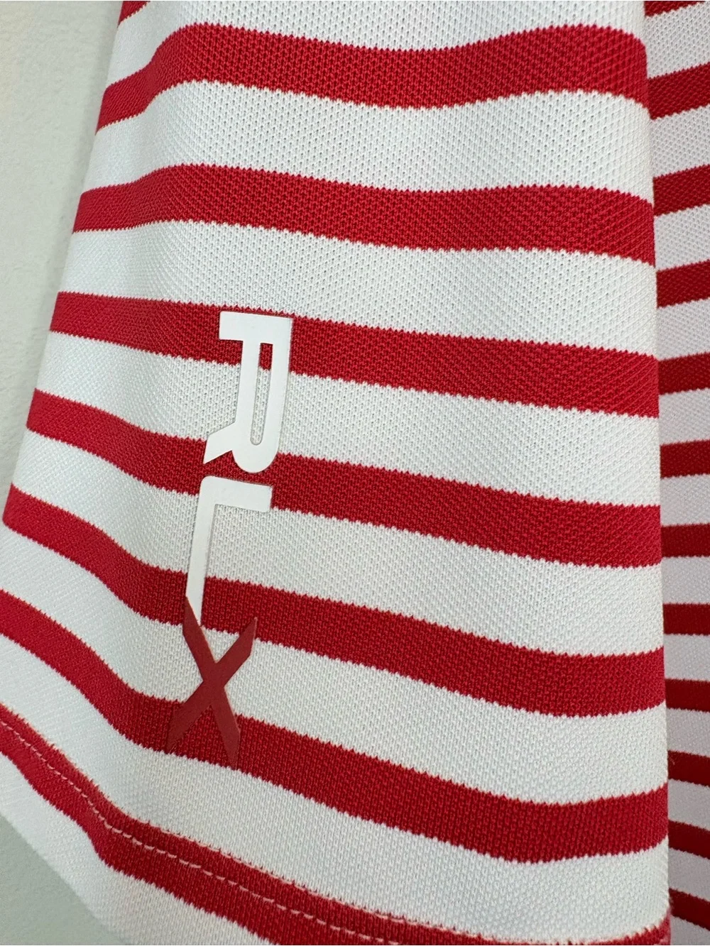 RLX Ralph Lauren Sea Island Red White Striped Golf Polo Shirt Mens XL